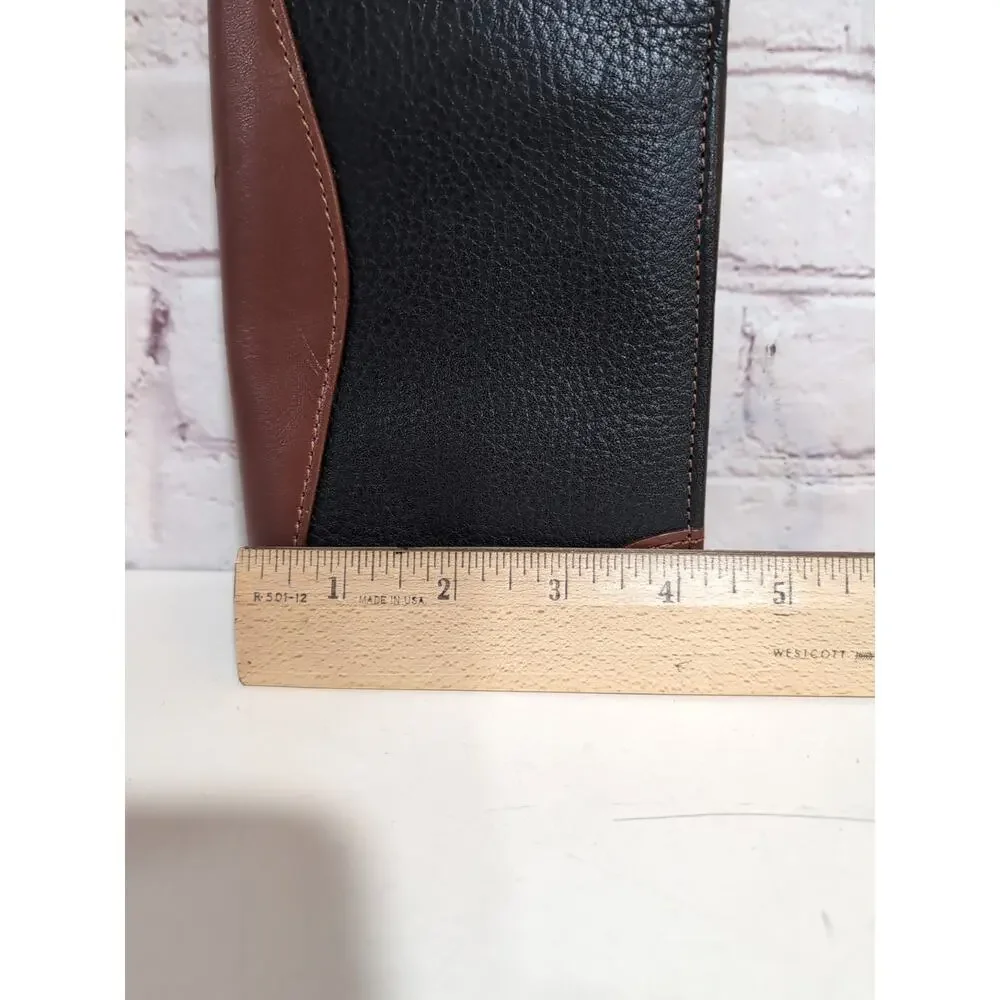Scully VTG Leather Zip Around Travel Wallet Passport Cover Organizer Black Brown